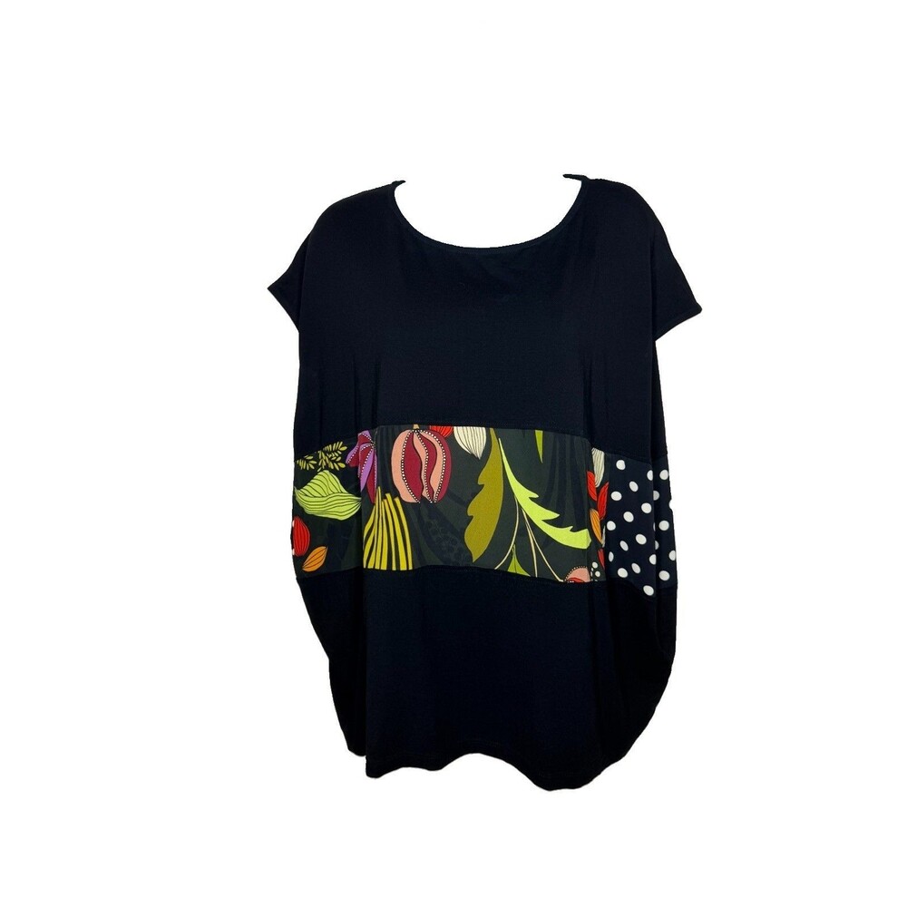 ALEMBIKA Black Oversized Lagenlook Sleeveless Lux TUNIC Top Sz M Black